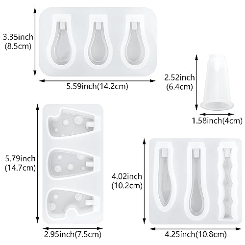 4 Pcs Tableware Resin Molds Charcuterie Board Knife Base Handle Epoxy Mold Cheese Shape Hilt Knife Fork Resin Casting Molds for DIY Cutlery Handle - Image 3