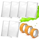 10 × Abdeckfolie Maler mit Klebeband - 4 x 5m Transparente Staubschutzfolie mit 35mm x 50m Profi Malerband, Tropftücher & Kunststofffolie, Malerplane/Abdeckplane - Baufolie für Umzug & Renovierung