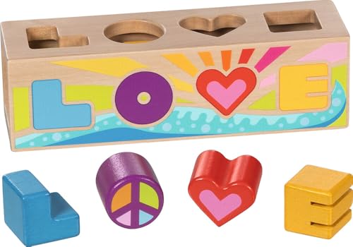 Goki - 58309 - Boîte de Formes Love, Jouet à emboîter, 4 pièces Multicolore