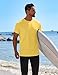 COOFANDY Mens Swim Shirt UPF 50+ Rash Guard Short Sleev T Shirt Lightweight Beach Shirts for Men Yellow