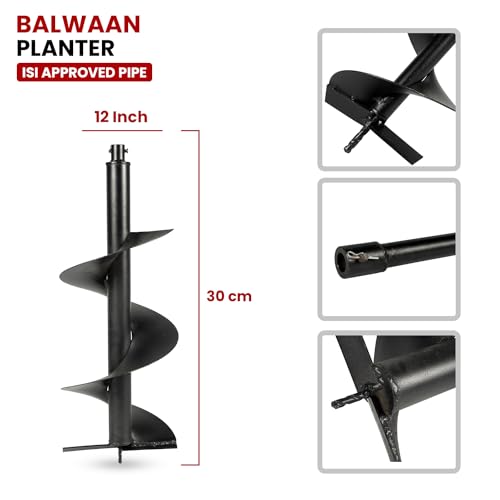 Image of BALWAAN Krishi Drill Planter 12 inch /30 cm /304 mm /Post Hole Digger Planter /Spiral (Drill Planter) of Planter (12 Inch Planter)|PT-12