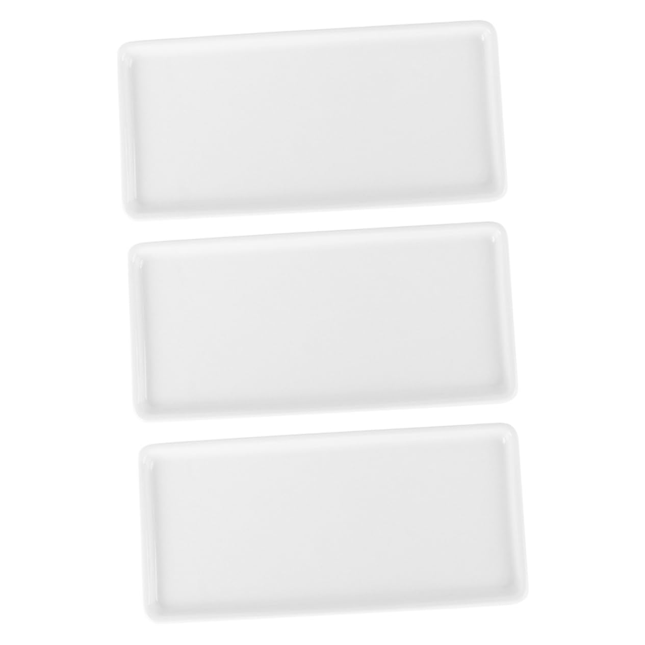 3Pcs Ceramic Bathroom Tray Rectangle Desktop Storage Holder for Toiletries Easy to Clean Compact Organizer for Cosmetics Cups