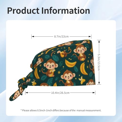 Image of Adjustable Scrub Cap with Sweatband, Breathable Working Hat for Men /Women