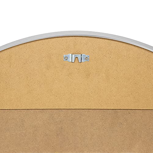 Design House Kenna Round Wall Accent Mirror – 28-Inch, Modern Metal Framed – Living Room, Bedroom, Bathroom Vanity Mirror – Silver, 587196-SLV