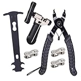 Aunocy Bike Chain Removal Tool – Bicycle Chain Repair Kit – Bike Link Plier, Chain Breaker Splitter Tool, Chain Checker and 3 Pairs of Links – Easy to Use – Quick Fix – Premium Tool Kit for Cyclists