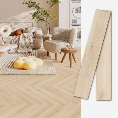 MULGREAT Peel and Stick Floor Tile, 54 Sq.Ft 36 Pieces 36'x6' Long Vinyl Flooring, 1.5mm Thick Waterproof Renter Friendly Self Adhesive Vinyl Plank Flooring for Bedroom RV Kitchen (Blayney Oak)