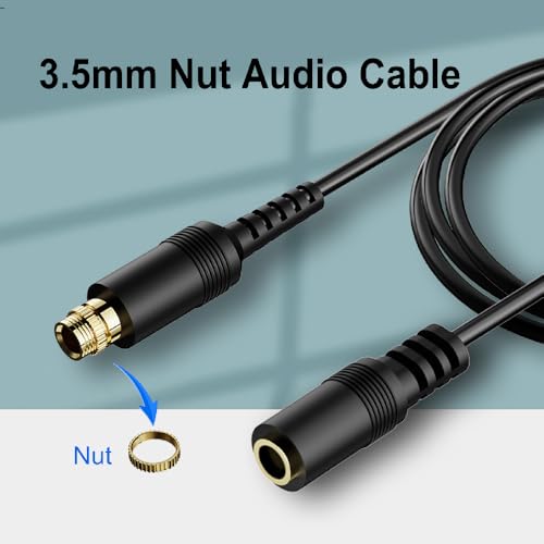 Cable de extensión de audio 3.5mm TRS de 12 pulgadas miniatura 3