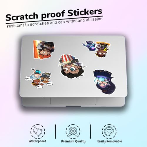 Image of Valorant Vinyl Stickers for Valorant Lovers, Gamer's and Others. Water Resistant, Resedue Free, Fade Proof, Installation Type : Peel & Stick, Width & Height : 5cm x 5.5cm, Unit : 24 Stickers