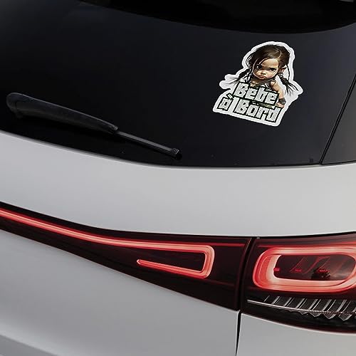 Auto-Aufkleber Baby an Bord – Baby On Board Sticker Auto Kleine Abenteurerin 13 x 15 cm Vinyl Qualität Baby an Bord, 100 % Made in France
