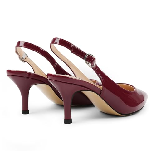 Image of JOY IN LOVE Slingback Kitten Heels for Women Closed Pointed Toe Pumps Dress Shoes