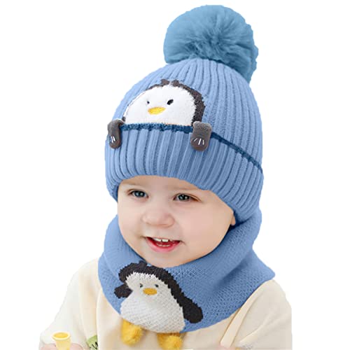Gorros para Niño Niña Bebé Otoño Invierno Linda Pequeño pingüino Niños Gorro de Punto...