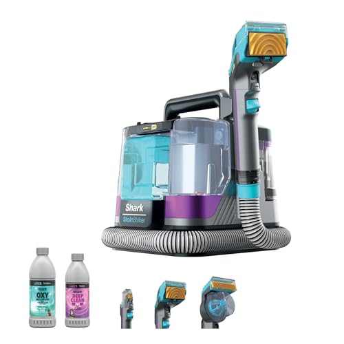 Image of Shark PX250 StainStriker HairPro Portable Carpet, Upholstery & Area Rug Cleaner with Pet Stain & Hair Tools, Self-Cleaning, Perfect for Pets & Car Interiors, 3 Cleaning Tools & Pet Solution (Renewed)