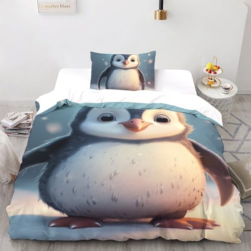 Parure de lit pingouin rigolo, idée cadeau idéale pour ado