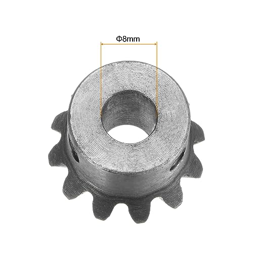 Image of HARFINGTON 2pcs Bevel Gear 1M 12 Teeth 8mm Shaft Hole 1:1 Tapered Bevel Pinion Gear 45# Steel 2 Module 90 Degree Steering Gear, for Hardware Mechanical Rotation