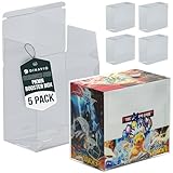 Dinavio Crafthouse Plastic PKMN Booster Box Protector 5 Pack - Booster Box Case Display Protectors - Compatible with English Modern PKMN Booster Boxes - 0.5mm Thick (Pack of 5)