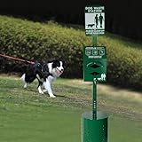 Metateel Dog Waste Station - Durable Dog Poop Trash Can Outside with 10-Gallon Capacity, Poop Bag Dispenser, and Convenient Lid, Pet Waste Station for Easy Clean-Up in Parks, Yards, and Public Spaces