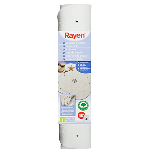 Rayen Carpet for Shower with Suction Cups, Rubber, White, 45 x 45 cm