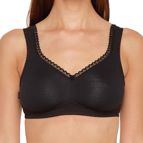 SUSA Baumwoll BH Damen ohne Bügel Organic Cotton, Damen-BHs mit vorgeformten Cups, Optimaler Halt, Gepolsterte Träger – Ansicht 1