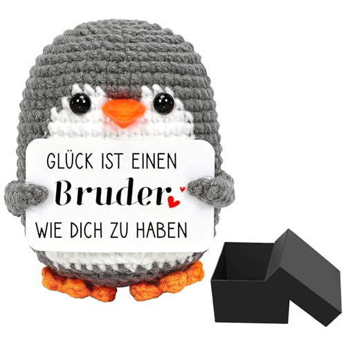 Montrestar Mini Pinguin Geschenke für Bruder Beste Bruder Geburtstags Geschenke Pocket Hug Pinguin Puppe Lustige Geschenk für Er Geburtstag Weihnachten Silvester Oster