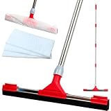 Floor Squeegee Scrubber with Extendable 62' Long Handle