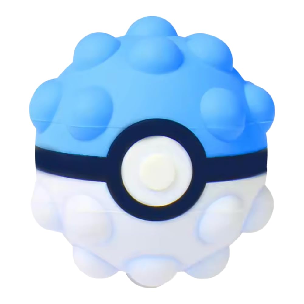 Pokemon Pop Pokeball | Kawaii Squeeze / Pop Toys | Stress Relief Squishy Collection | Blue