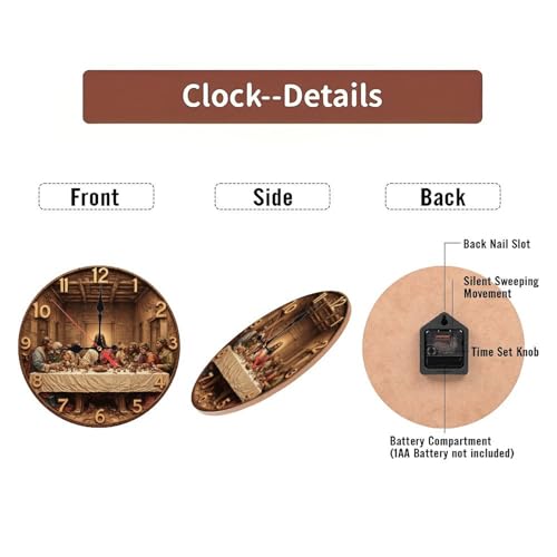 Reloj de Pared Analógico de Madera 10 Pulgadas Silencioso miniatura 6