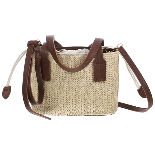 Women Weaving Bucket Bag Fashionable Decorative Shoulder Bag Portable Crossbody Purse Ideal Fall Bag for Women