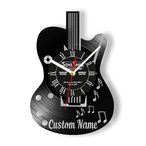 Reloj de Pared Analógico Vinilo Guitarra 12" miniatura 1