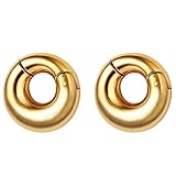 Casvort 2 PCS Round Stainless Steel Shine Gold Ear Hangers Weight Ear Gauges Body Jewelry Piercing Plug Pair Selling 0g