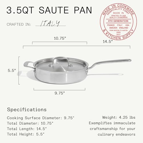 Image of Made In Cookware - 7-Piece CeramiClad Non Stick Pot and Pan Set (Stainless Handle) - 5-Ply Stainless Clad - Professional Cookware - Crafted in Italy - Induction Compatible