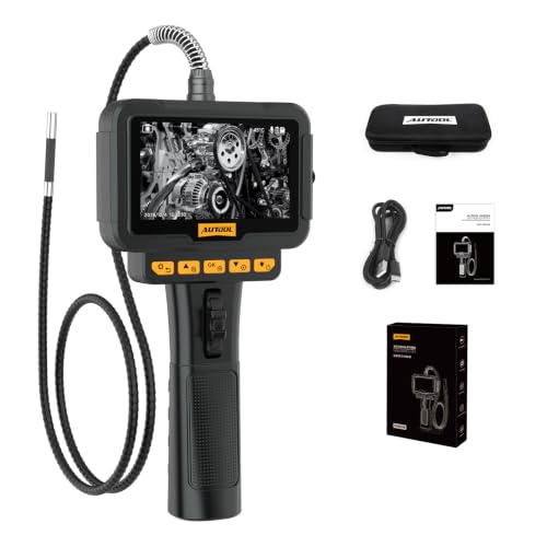 Image of AUTOOL Two-Way 210Articulating Borescope with Light Endoscope Camera | 6.25mm Lens IP67 Waterproof 1M Cable Photo Video Record