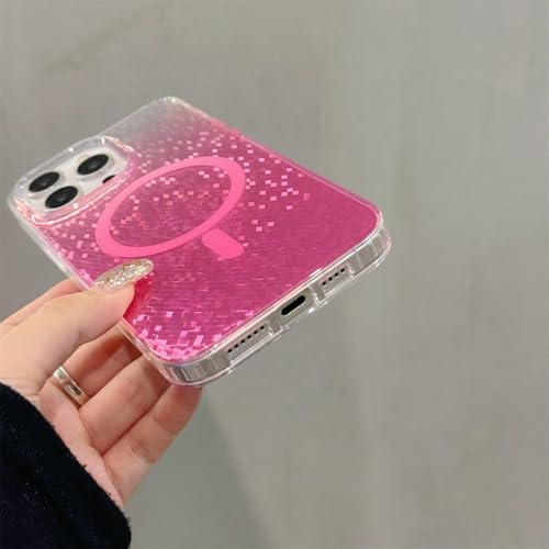 Coque de charge sans fil jaune iPhone 15 Pro élimine les rayures étui magnétique diamant