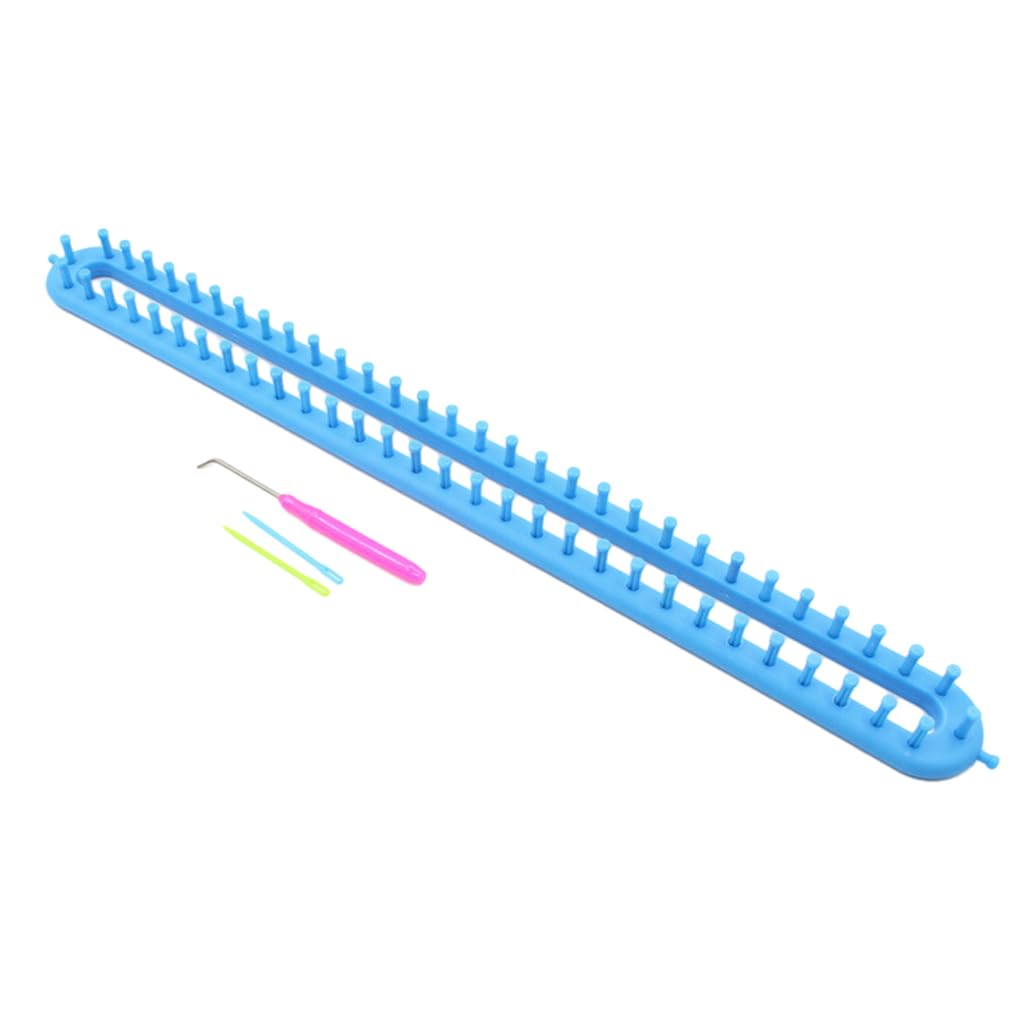 KBOLAE for Beginners Lightweight and Easy to Carry Knitting Weaving Set ABS Weaving Loom Knitting Kit Knitting Weaving Tool Set Blue 58cm