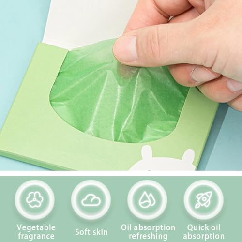 WeddHuis Gesicht Öl Blotting Papiere,500 Stück Ölabsorbierende Gesichts-Löschpapier für Männer und Frauen (Bambuskohle)