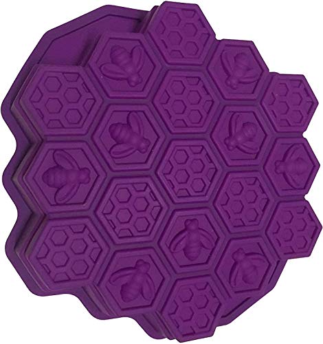Molde de silicona de Vzer, flexible, con 19 cavidades, diseño de panal, para hornear tartas y chocolate, para niños morado