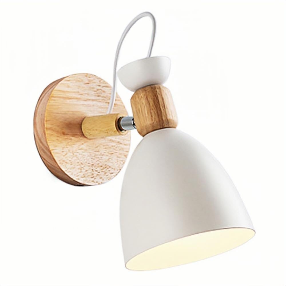 JYBNBBE Nordic Macaron Wall Lamp, Minimalist Creative Bedside Wall Lighting, E26, for Bedroom, Living Room, Study, Corridor,White