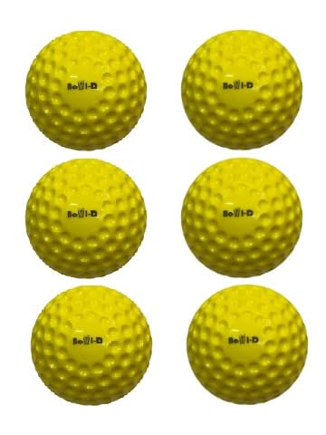 probo-t Sports Ami Bowl-D Cricket Bowling Machine Ball, Yellow, Dimpled Design, Pack of 12 for Cricket Practice-image-3