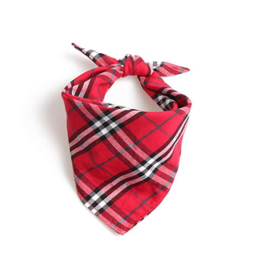UANOU Hund Bandanas Dreieck Lätzchen Baumwolle Schal Rot Kariert Gedruckt Für Welpen Kleine Und Mittlere Heimtierbedarf