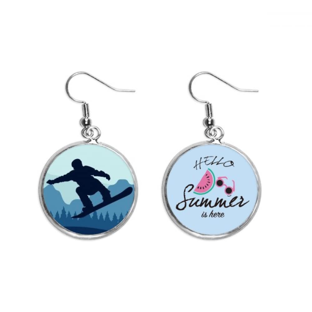 Pendientes de sandía y esquí para lóbulo de oreja en moda de verano y deporte 5