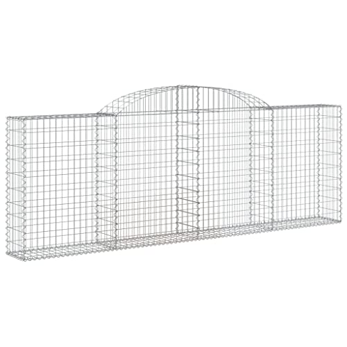 Cesta de gaviones arqueada para jardín en hierro galvanizado de 300x30 cm 3