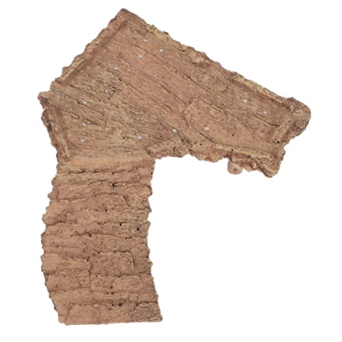 DECOMELODY 樹脂製 カメ用日光浴プラットフォーム 水槽装飾 アクセサリー 爬虫類 飼育 ハビタット 木目調 草付きデザイン