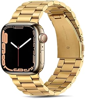 Tasikar Straps Compatible with Apple Watch Strap 41mm 40mm 38mm Premium Stainless Steel Metal Replacement Strap for Apple Watch Series 8 7 (41mm) SE Series 6 5 4 (40mm) Series 3 2 1 (38mm) - Gold
