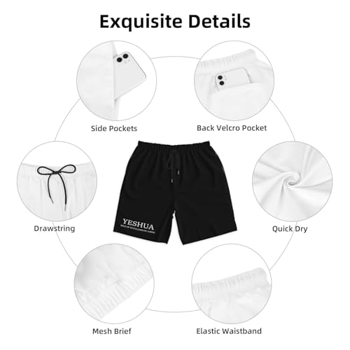 Yeshua Jesus Christian Men's Quick-Dry Board Shorts 7" - Swim Trunks Summer Hawaii Beach4