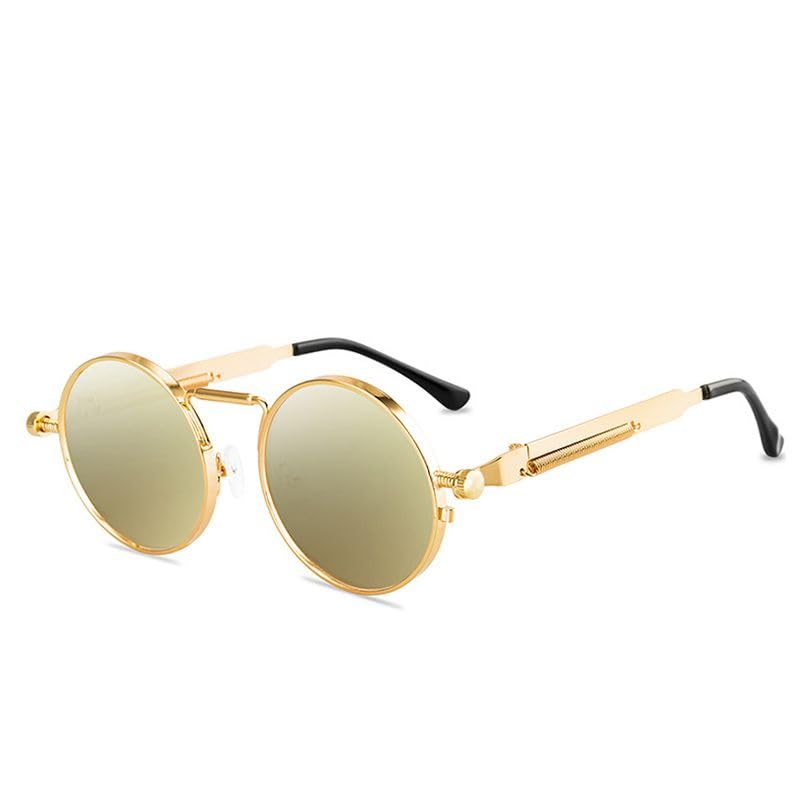 Lunettes de soleil punk vintage pour stopper l'éblouissement avec style grâce au métal rond
