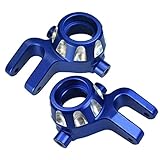 Aluminum Alloy Front Steering Knuckle Arms for Traxxas 1/8 4WD Sledge Monster Truck Replace 9537 2pcs - Blue
