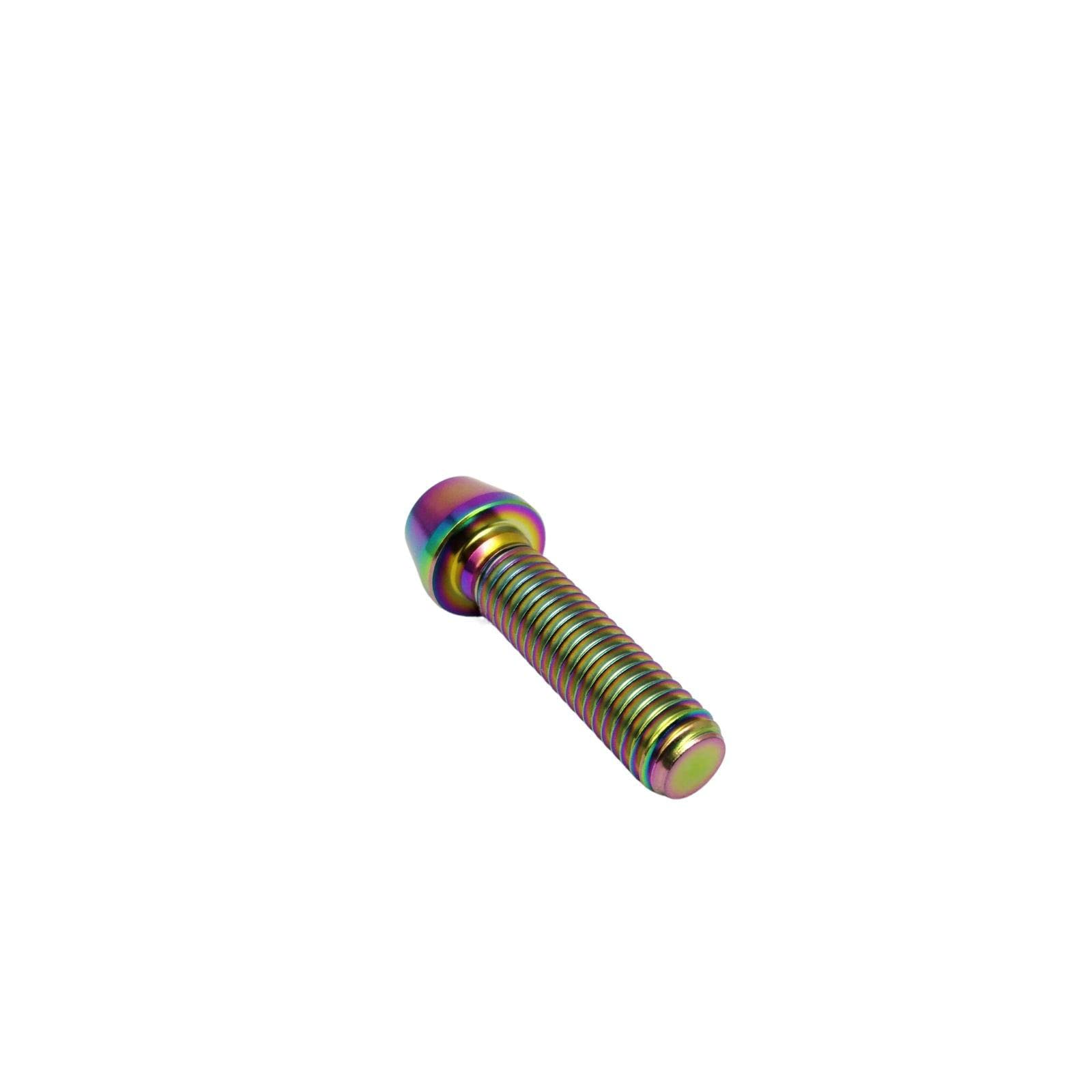 RISON-Titanium Bici Stelo Bulloni in Titanio M6x1.0x15mm, 5pcs Viti per Attacco Manubrio Bicicletta, Vite a Testa Conica Viti Fisse per Stelo Bici, Vite di Fermo Vite per Gambo per MTB/Bici da Strada