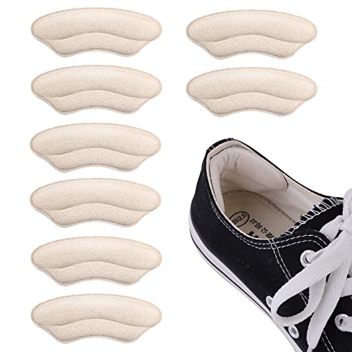 Molain Lot de 4 paires de coussinets de talon autocollants pour chaussures invisibles pour chaussures lâches pour femmes et hommes Protection des Anti-frottements Anti-ampoules (couleur de la peau)