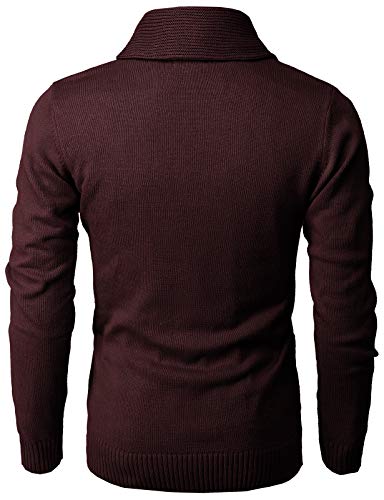 H2H Mens Casual Slim Fit Henley Neck Button Sweater Pullover Wine Us M/Asia L (Cmocal050) #TOP3