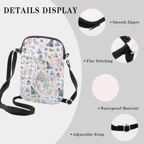 GJTIM Elsa Princess Gift Elsa Merchandise Princess Elsa & Anna Fan Gift Princess Cartoon Character Gift Crossbody Bag3