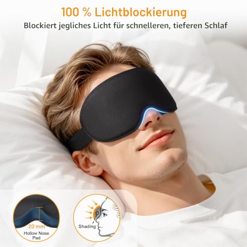 Gritin 3D Schlafmaske für Seitenschläfer Atmungsaktive & Lichtblockierend – Ansicht 2